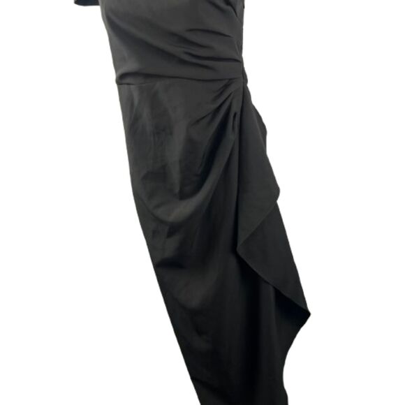 Vince Camuto Off the Shoulder Ruched Sleeveless Sheath Black Dress Size 2 /XS - Picture 2 of 9